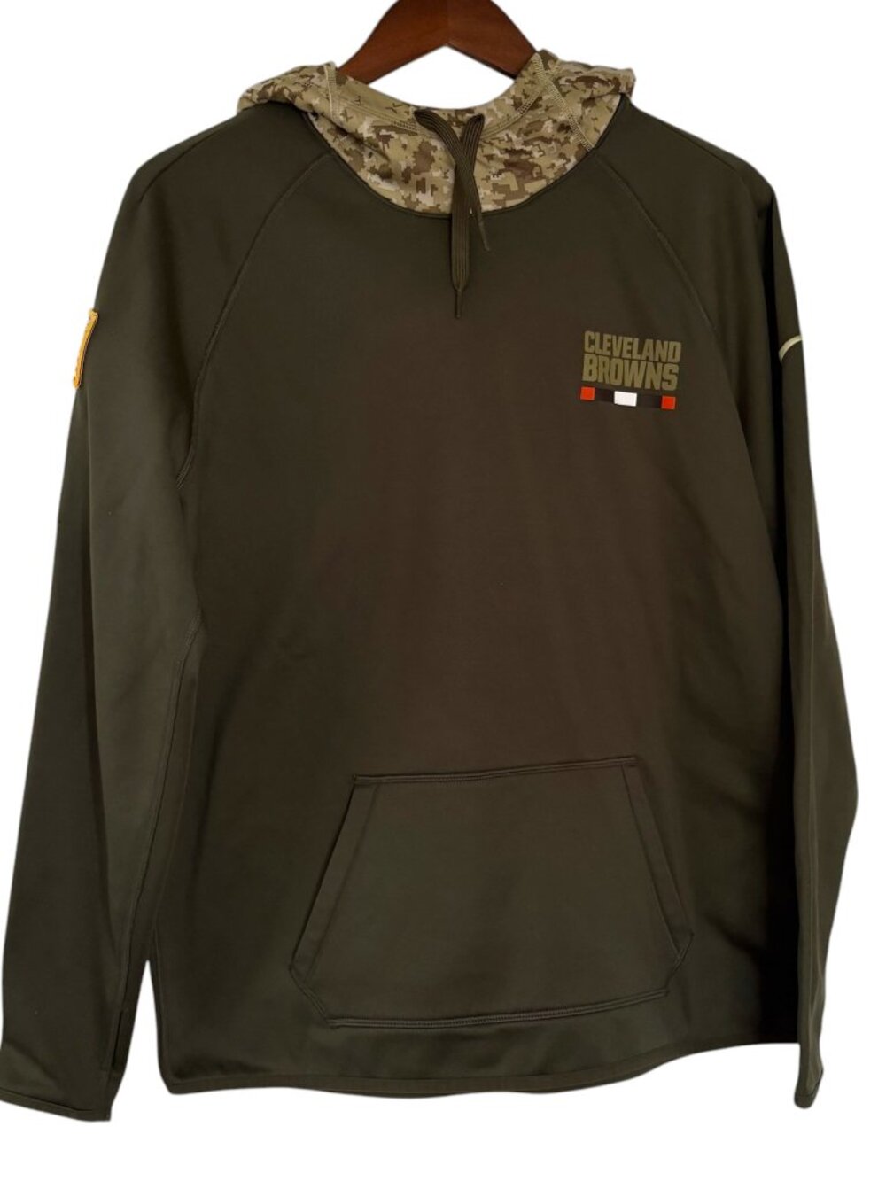 Nike Cleveland Browns Salute to Service Hoodie Sweatshirt Large Army Green Camo